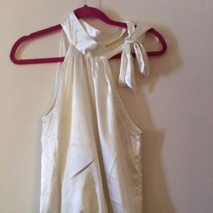 Silk halter top with elastic waist